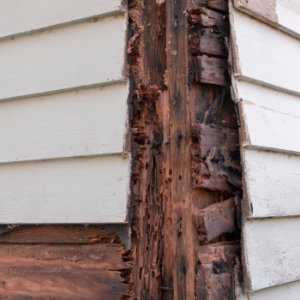 termite damage on home