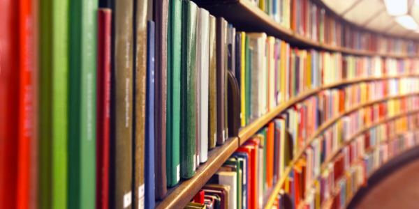 Library shelves full of books