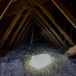 Homeowner searching their attic for pests